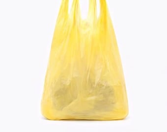 Yellow Plastic Style Tote Bag | Y2K Streetwear Fashion Accessory