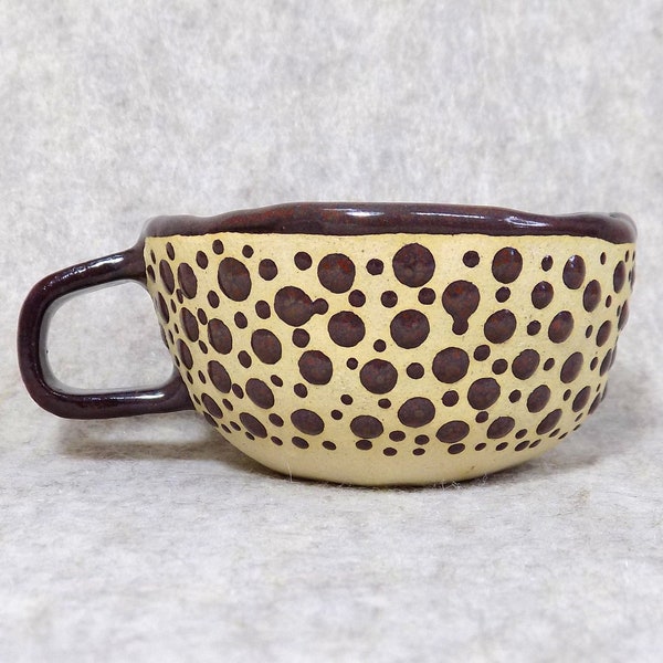 Handbuilt Teacup Handcrafted Pinch Bowl Pottery Ceramics Mug Coffee Tea Cappuccino Handmade