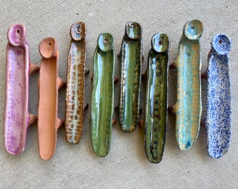 I Handmade Ceramic Incense Holder -  Sculptural Ash Catcher, Wabi Sabi Minimalist Zen Decor
