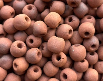 I Hand Rolled Ceramic Beads from Southern Utah Clay, Sandstone Red Assorted Sizes