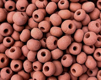 I Hand Rolled Ceramic Beads from Southern Utah Clay, Dark Red Assorted Sizes