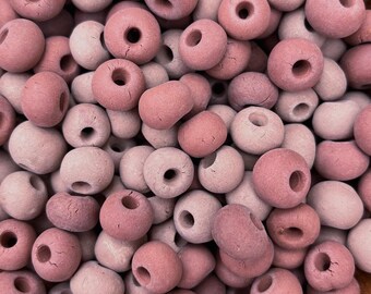 I Hand Rolled Ceramic Beads from Wild Southern Utah Clay, Assorted Purple Hues Pottery