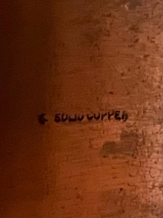 Antique Solid Copper Chunky Bangle Bracelet - image 2