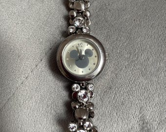 Vintage Disney Mickey Mouse Wrist Watch with Rhinestones