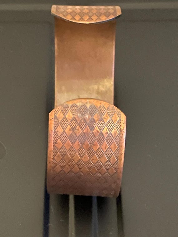 Antique Solid Copper Chunky Bangle Bracelet - image 5
