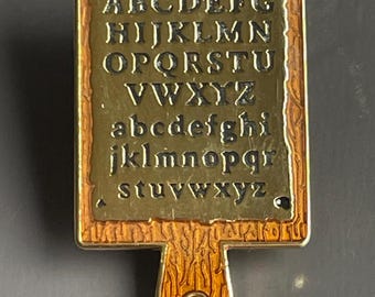 Vintage ABC’s Alphabet Metal Lanyard Pin for Teacher/Nurse
