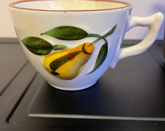 Vintage Stangl Pottery Trenton NJ Sculpted Fruit Pattern Teacup Candle