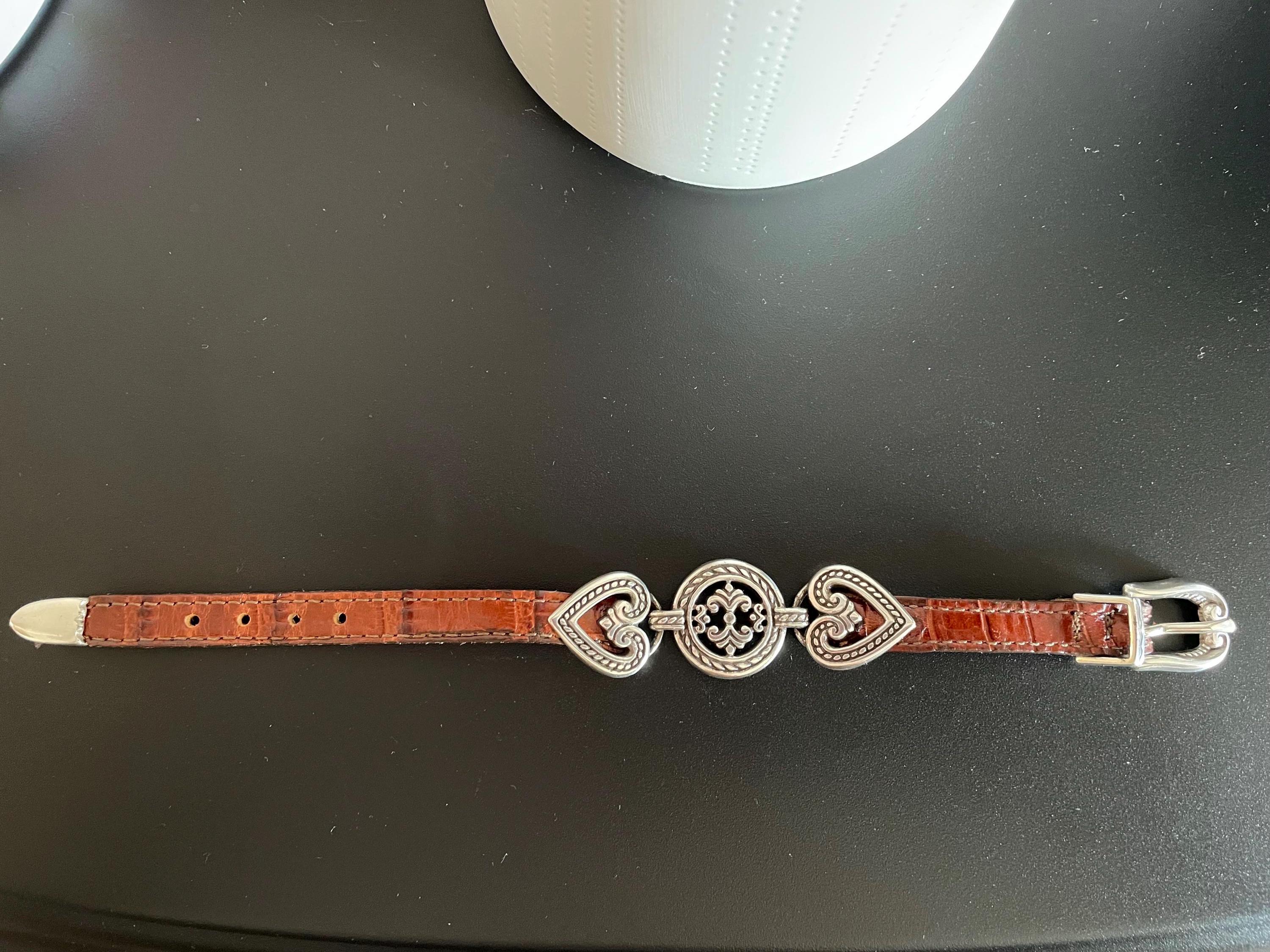 BRIGHTON SILVER SIGNATURE DOUBLE SERPENTINE HEART BELT - VINTAGE Brighton Heart Belt - Etsy main image 4