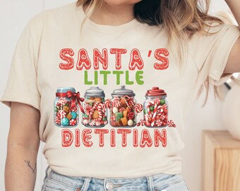 Santa's Little Dietitian Shirt, Dietitian Shirt, R.D. Shirt, Holiday Shirt, Christmas Shirt, Christmas Tee, Winter Shirt, Christmas Lover