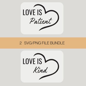 signos de boda SVG, descarga digital instantánea, Versículo de amor de la Biblia, Archivos para Cricut, Decoración de boda svg, El amor es paciente svg, ama su tipo svg
