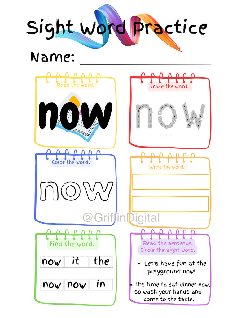 100 Printable First Hundred Sight Word Worksheets. Prek-1st Grade Sight ...