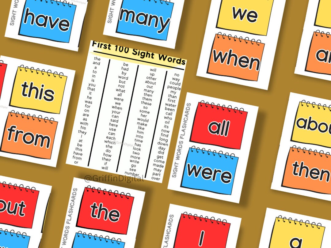 Instant Download | Montessori Flash Cards | Sight Words | Homeschool ...