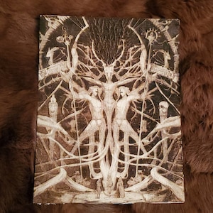Bas Relief Engraved Wood Art: &quot;Three Parley with the Forest.&quot;