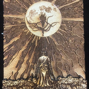Incisione su legno di Bloodborne: La presenza della Luna