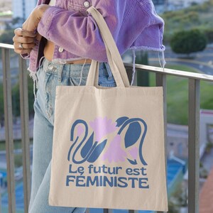 Le Futur Est Feministe TOTE BAG 100% cotton, Empowered Women Bag, Feminism Tote, Feminist Gift, Women Rights Tote, Female Empowerment