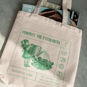 Compost the Patriarchy TOTE BAG 100% cotton, Empowered Women Bag, Feminism Tote, Feminist Gift, Women Rights Tote, Female Empowerment