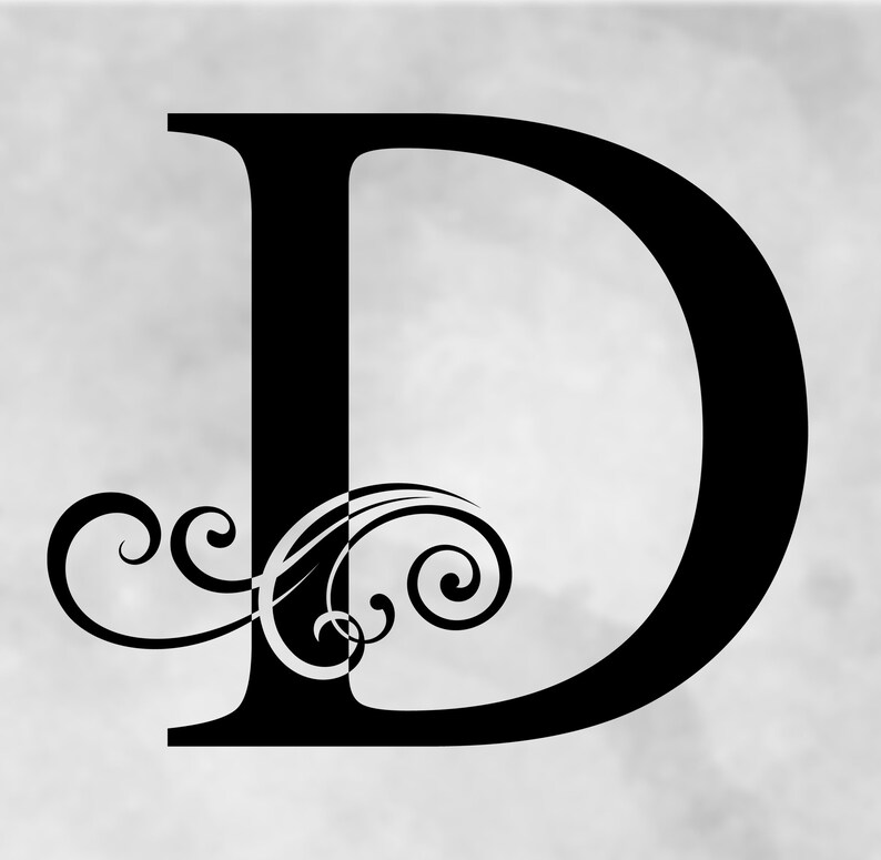 Formal Capital Letter d With Swirl - Etsy