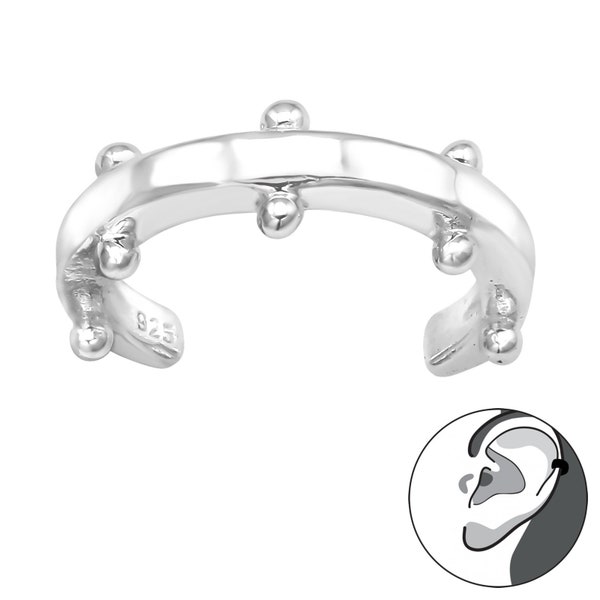 Patterned Ear Cuff 925 Sterling Silver