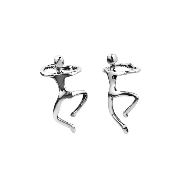 925 Sterling Silver Climbing Man Ear Cuff