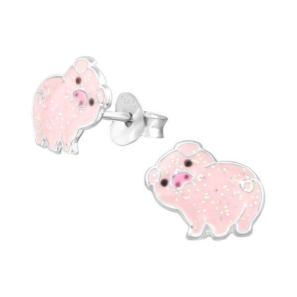 Pig 925 Sterling Silver Stud Earrings
