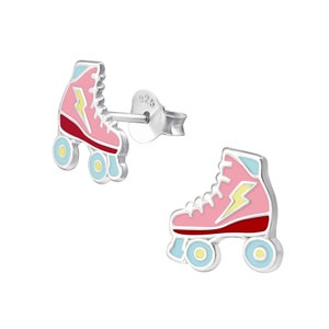 Roller Skate 925 Sterling Silver Stud Earrings