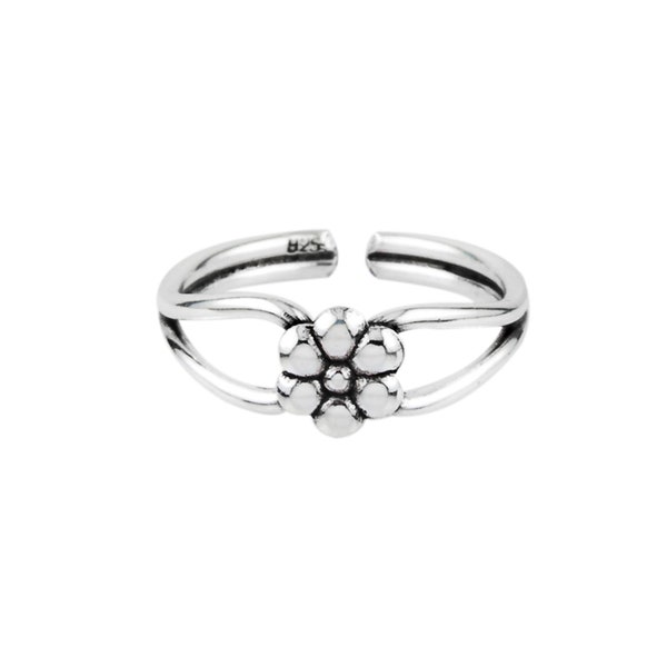 Plain 925 Sterling Silver Daisy Toe Ring