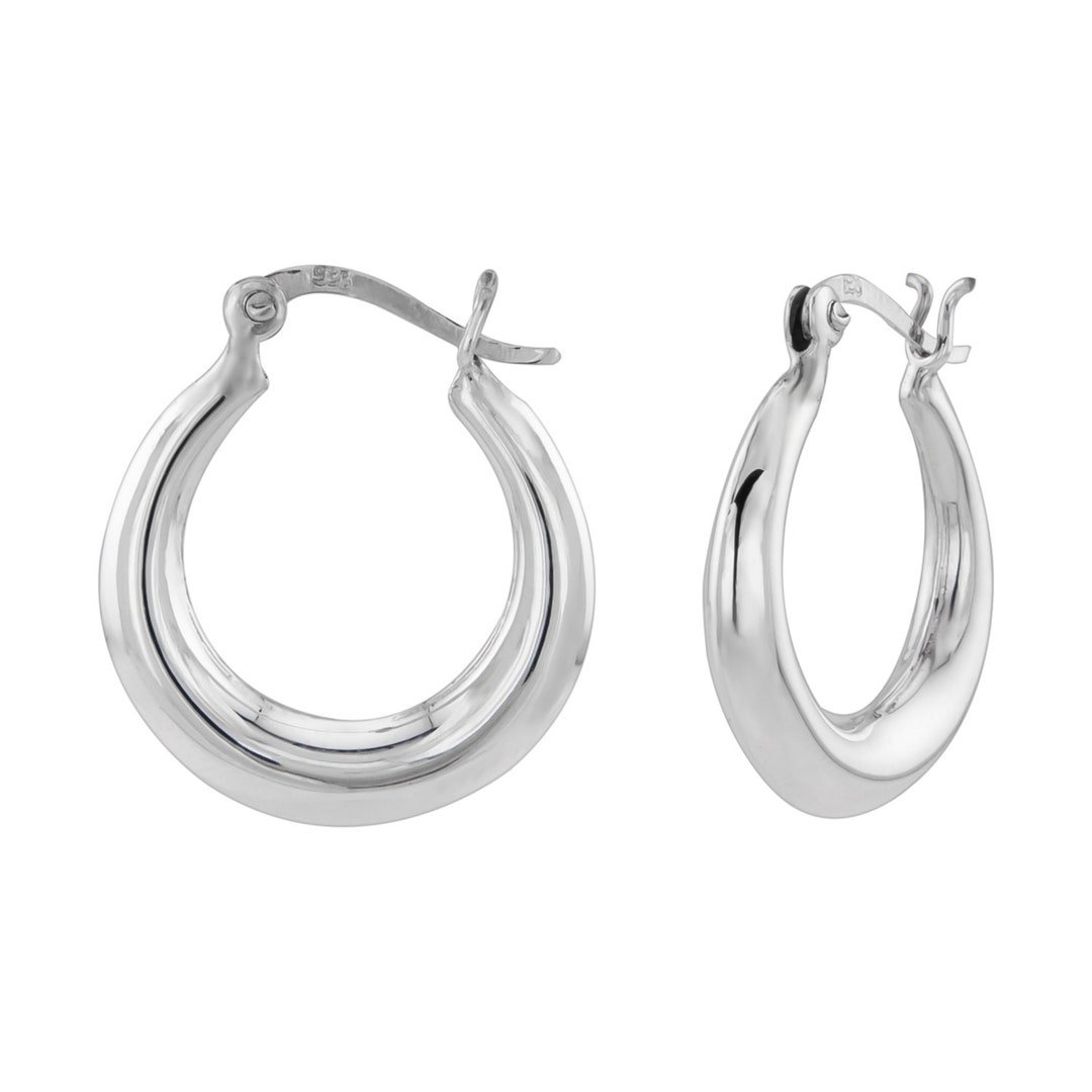 Thick 925 Sterling Silver Hoop Earrings Etsy