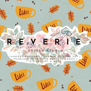 Coffee Autumn Festival - Seamless Pattern Print