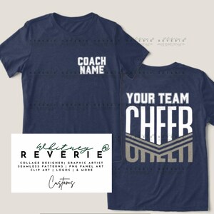 Coach Cheer personnalisé & conception de chemise d&#39;équipe Art PNG numérique modifiable Clipart de pom-pom girl personnalisé
