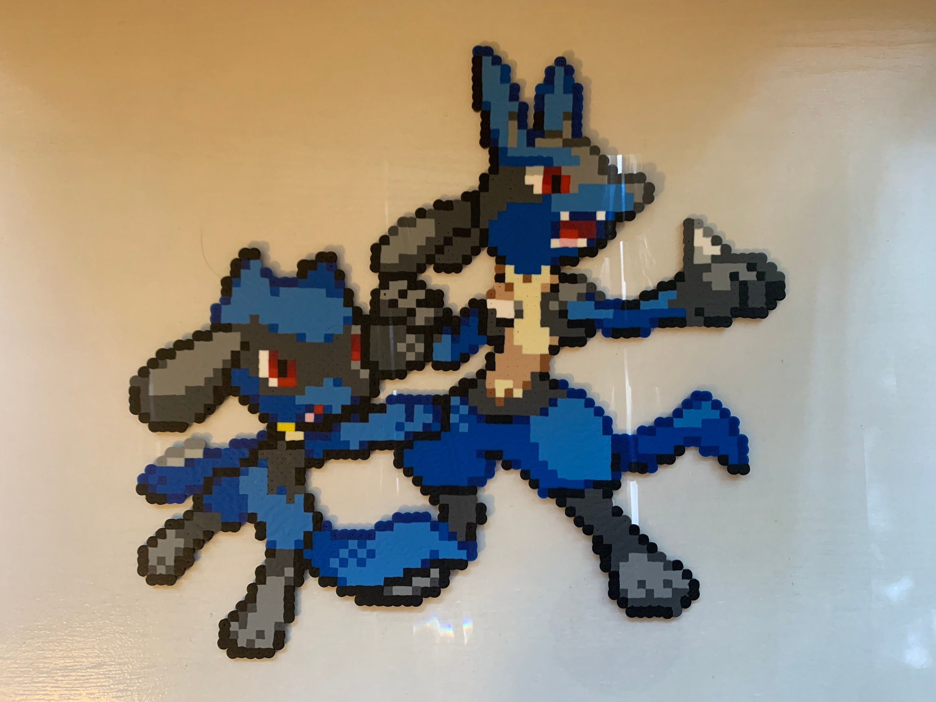 Riolu Lucario Mega Lucario Pokemon Perler Bead Fuse 