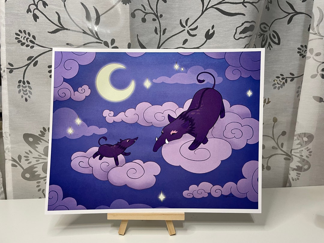Friendly Baku Japanese Yokai Art Print Etsy Friendly Baku Japanese Yokai Art Print Etsy