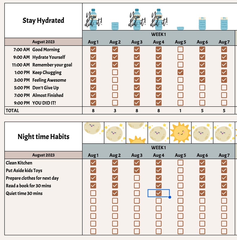 Habit Tracker Spreadsheet Template for Google Sheets image 2