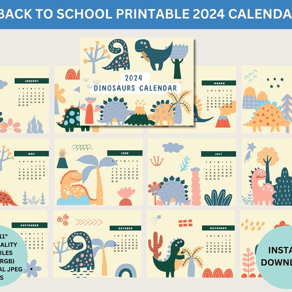 2024 Dino Calendar Etsy