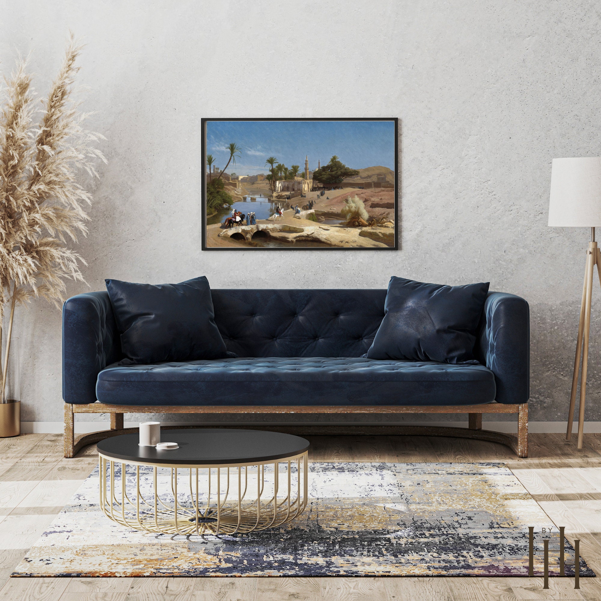 Arab Art Middle Eastern Wall Art View of Elfayoum Egyptian Art