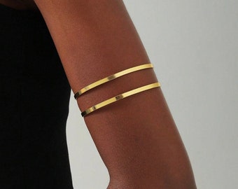 Minimalistisches Armband, goldenes Armband, goldenes Oberarmarmband, silbernes Armband, goldenes Armband, Geschenk