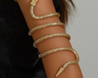 Snake Design Arm Cuff, Minimalist Arm Cuff, Gold Arm Band, Gold Upper Arm Cuff Bracelet, Silver Arm Band, Arm Cuff Gold, Gift