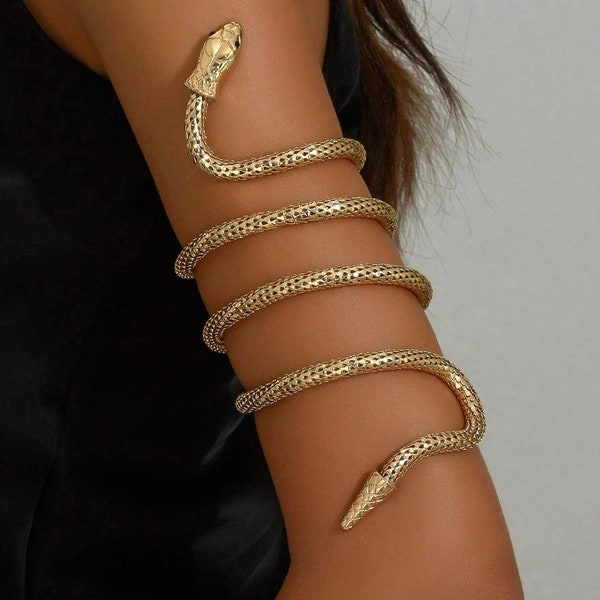 Snake Design Arm Cuff, Minimalist Arm Cuff, Gold Arm Band, Gold Upper Arm Cuff Bracelet, Silver Arm Band, Arm Cuff Gold, Gift