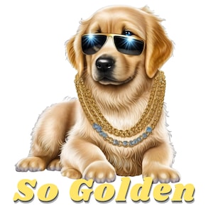 Cute Golden Retriever- Fabric Panel Square ~4,5, 6, 8, 10, 12, 14, inch fabric panel for sewing projects