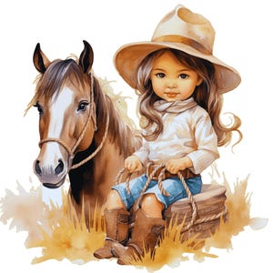 Girl on Log & Horse- Fabric Panel ~ 4&quot;x4&quot;,5x5,6x6, 8x8, 10x10, 12x12, 14x14 inch fabric panel for sewing projects