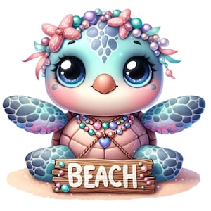 Beach Turtle - Fabric Panel Square ~ 4"x4",5x5,6x6, 8x8, 10x10, 12x12, 14x14 inch for sewing projects