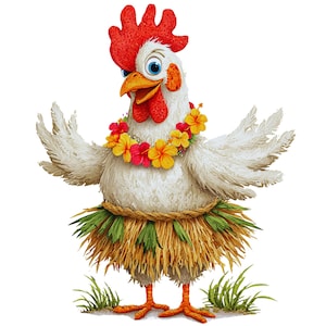 Dancing Rooster Chicken - Fabric Panel Square ~4"x4",5x5, 6x6, 8x8, 10x10, 12x12, 14x14 for sewing projects