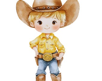 Western Boy-Fabric Panel Square ~4"x4,5x5, 6x6, 8x8, 10x10, 12x12, 14x14 inch for sewing projects