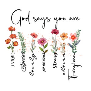 God Says You Are Fabric Panel: Floral Art for Sewing Projects