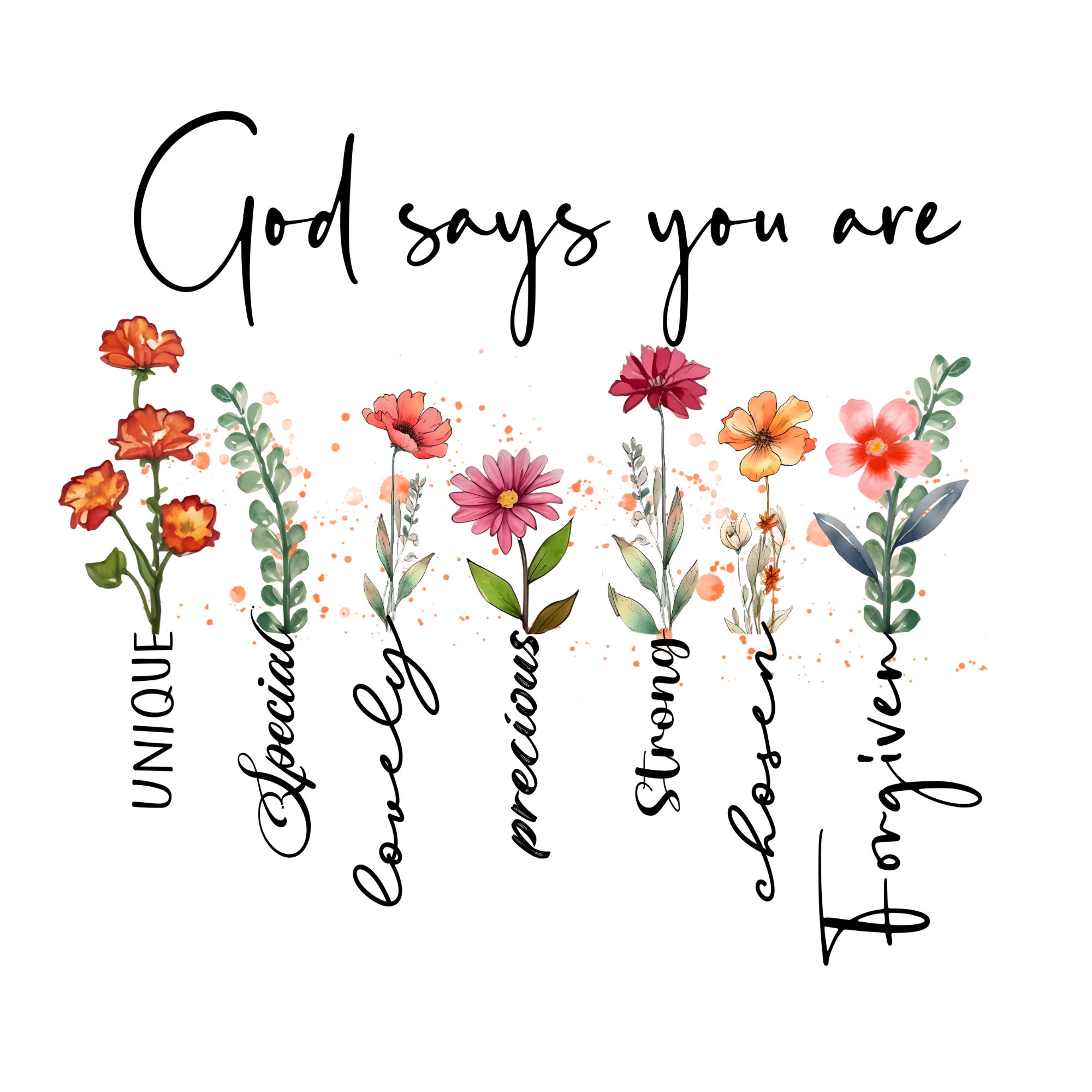 God Says You Are Fabric Panel: Floral Art for Sewing Projects - Etsy
