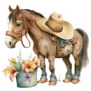 Western Horse - Fabric Panel Square ~ 4,5,6, 8, 10, 12, 14 inch fabric panel for sewing projects