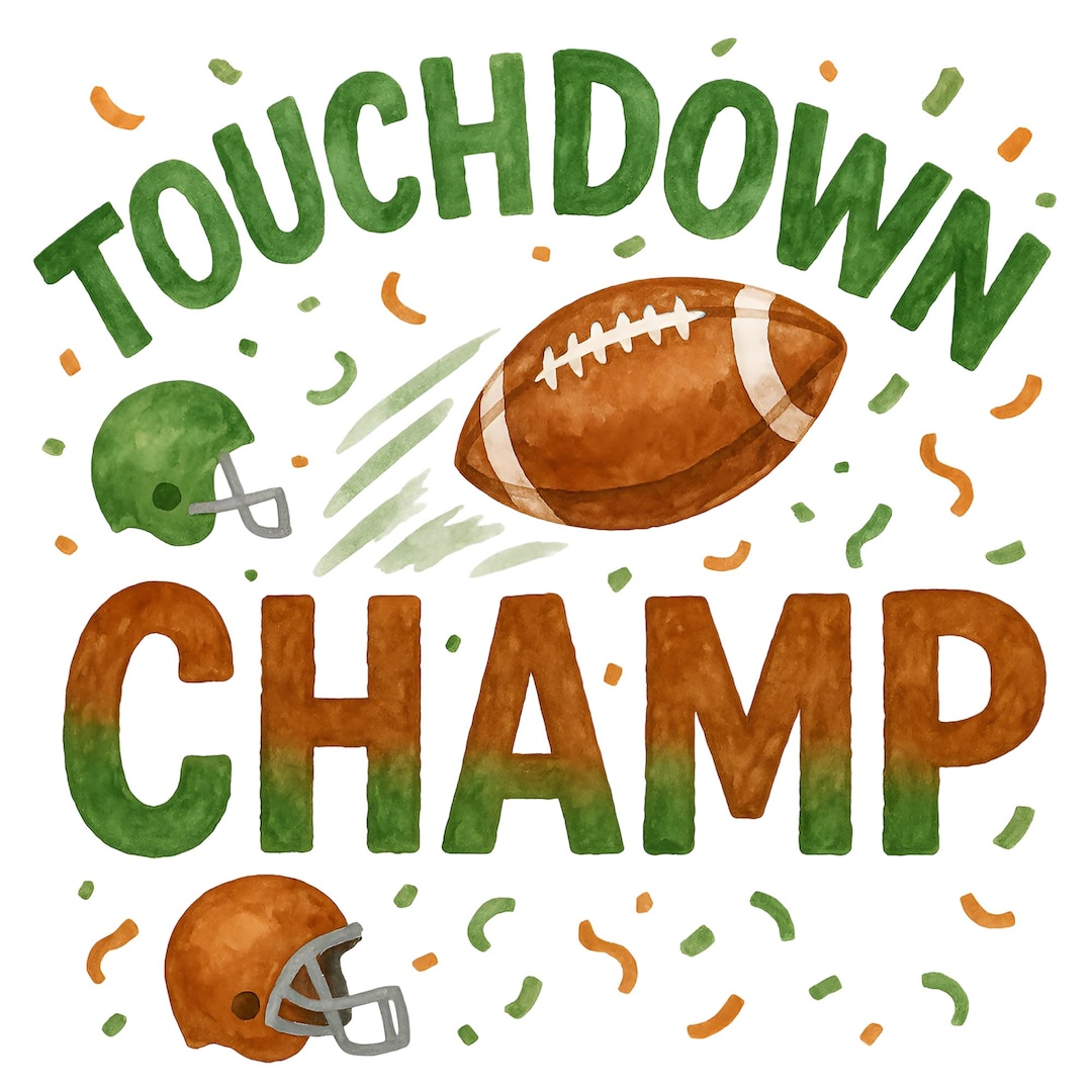 Touchdown Rugs Football Touchdown- Fabric Panel Square ~4