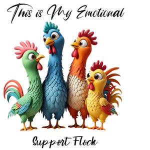 Chickens Support - Fabric Panel Square ~4"x4",5x5, 6x6, 8x8, 10x10, 12x12, 14x14 inch fabric panel for sewing projects