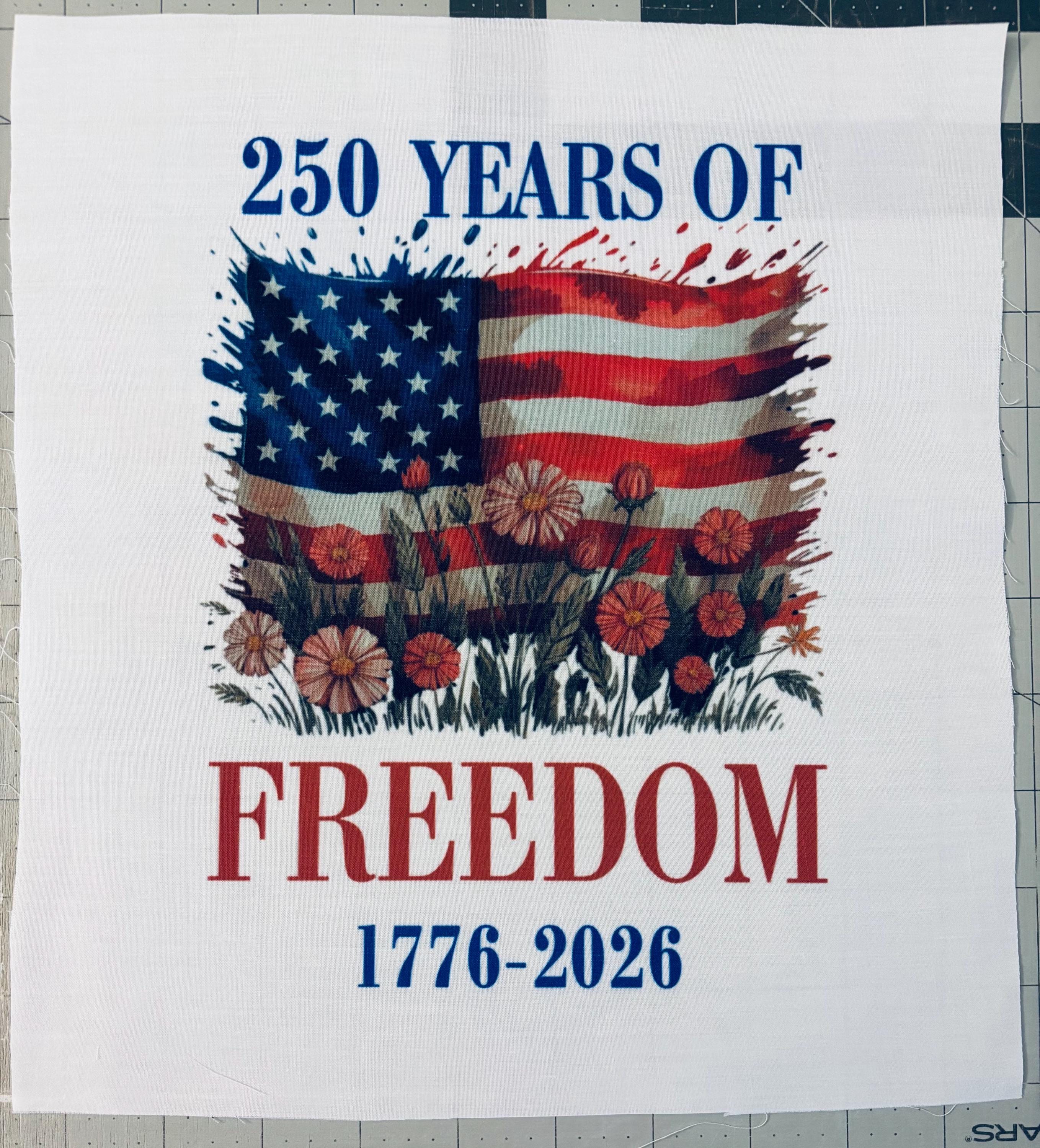 Freedom Flag- Fabric Panel Square~ 4