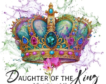 Daughter of The King - Fabric Panel Square ~ 4"x4",5x5,6x6,8x8,10x10,12x12,14x14  for sewing projects