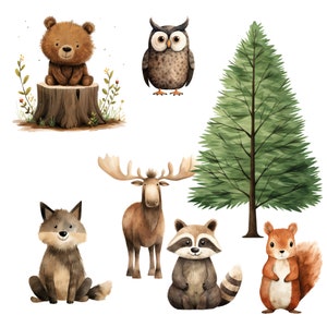 Woodland Animals- Fabric Panel Square ~ 4,5,6, 8, 10, 12, 14, inch for sewing projects